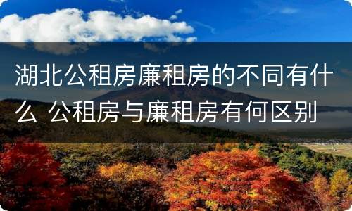 湖北公租房廉租房的不同有什么 公租房与廉租房有何区别