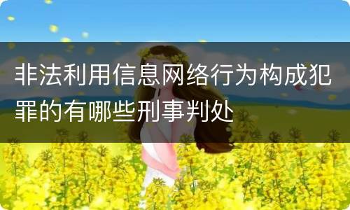 非法利用信息网络行为构成犯罪的有哪些刑事判处