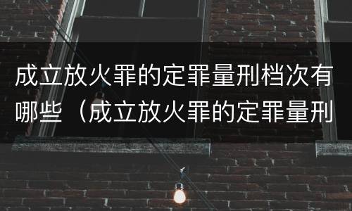 成立放火罪的定罪量刑档次有哪些（成立放火罪的定罪量刑档次有哪些要求）