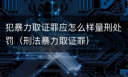犯暴力取证罪应怎么样量刑处罚（刑法暴力取证罪）