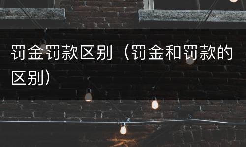罚金罚款区别（罚金和罚款的区别）
