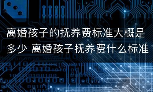 离婚孩子的抚养费标准大概是多少 离婚孩子抚养费什么标准