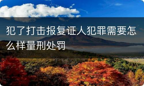 犯了打击报复证人犯罪需要怎么样量刑处罚