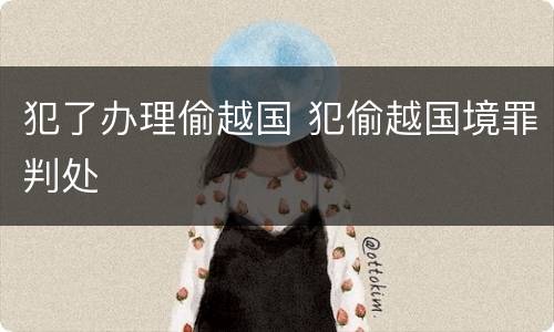 犯了办理偷越国 犯偷越国境罪判处