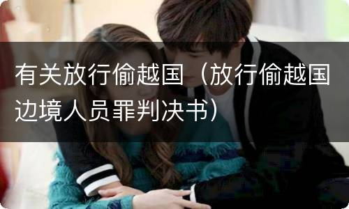 有关放行偷越国（放行偷越国边境人员罪判决书）