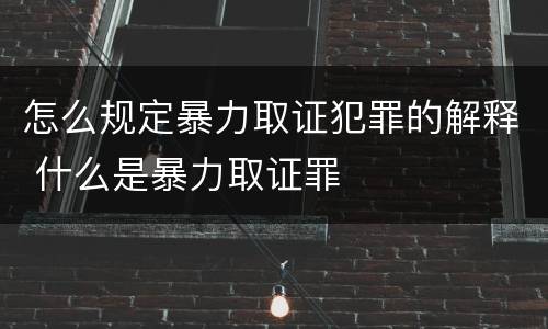 怎么规定暴力取证犯罪的解释 什么是暴力取证罪