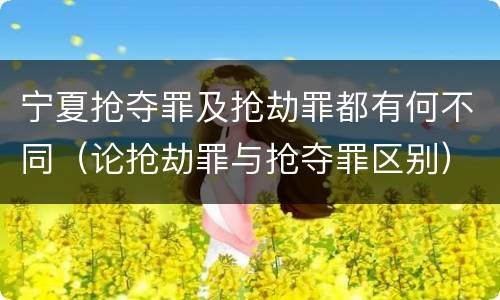 宁夏抢夺罪及抢劫罪都有何不同（论抢劫罪与抢夺罪区别）