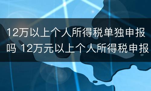 12万以上个人所得税单独申报吗 12万元以上个人所得税申报