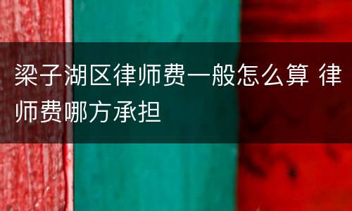 梁子湖区律师费一般怎么算 律师费哪方承担