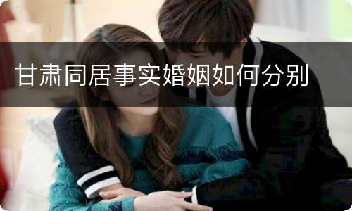 甘肃同居事实婚姻如何分别