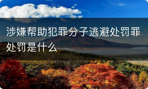 涉嫌帮助犯罪分子逃避处罚罪处罚是什么