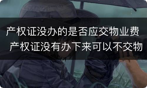 产权证没办的是否应交物业费 产权证没有办下来可以不交物业费吗