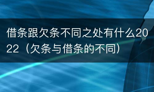 借条跟欠条不同之处有什么2022（欠条与借条的不同）