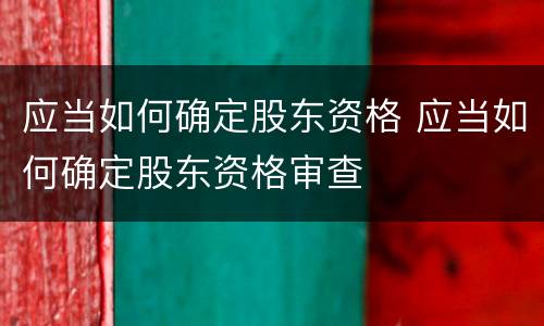 应当如何确定股东资格 应当如何确定股东资格审查