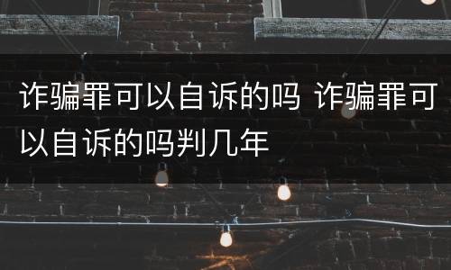 诈骗罪可以自诉的吗 诈骗罪可以自诉的吗判几年