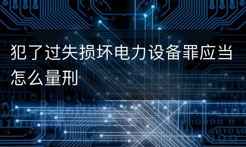 犯了过失损坏电力设备罪应当怎么量刑