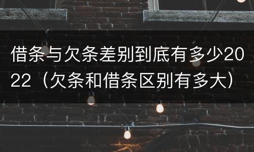 借条与欠条差别到底有多少2022（欠条和借条区别有多大）