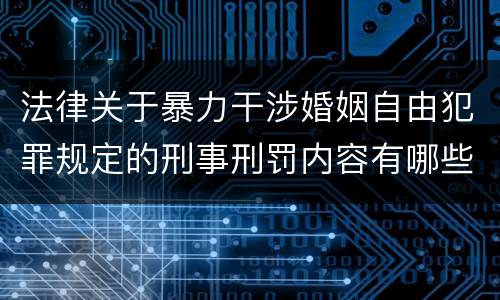 法律关于暴力干涉婚姻自由犯罪规定的刑事刑罚内容有哪些