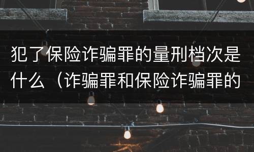 犯了保险诈骗罪的量刑档次是什么（诈骗罪和保险诈骗罪的量刑区别）