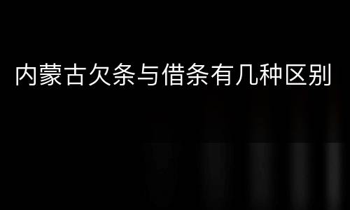 内蒙古欠条与借条有几种区别