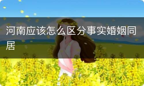河南应该怎么区分事实婚姻同居