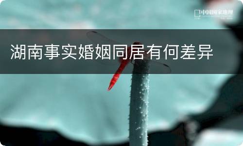湖南事实婚姻同居有何差异
