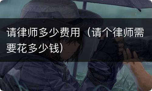 请律师多少费用（请个律师需要花多少钱）