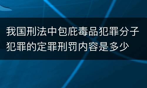 我国刑法中包庇毒品犯罪分子犯罪的定罪刑罚内容是多少