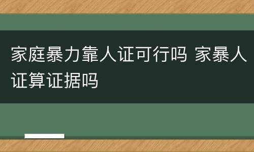家庭暴力靠人证可行吗 家暴人证算证据吗