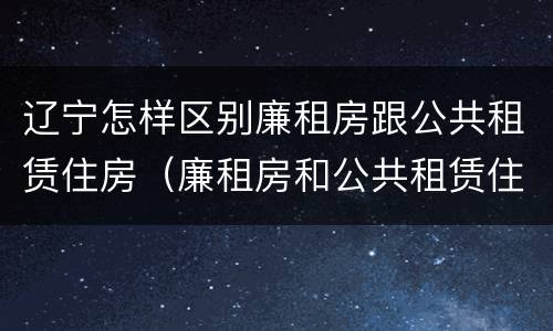 辽宁怎样区别廉租房跟公共租赁住房（廉租房和公共租赁住房有什么区别）