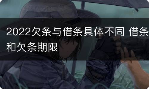 2022欠条与借条具体不同 借条和欠条期限
