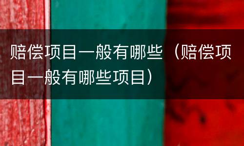赔偿项目一般有哪些（赔偿项目一般有哪些项目）