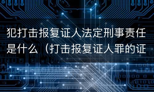 犯打击报复证人法定刑事责任是什么（打击报复证人罪的证人范围）