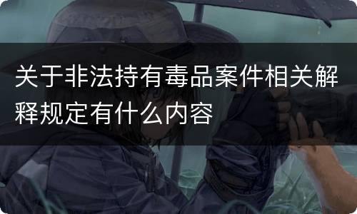 关于非法持有毒品案件相关解释规定有什么内容