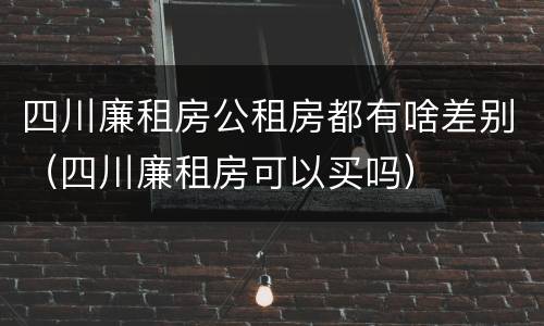 四川廉租房公租房都有啥差别（四川廉租房可以买吗）