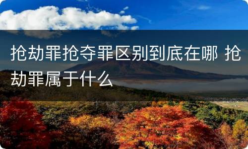 抢劫罪抢夺罪区别到底在哪 抢劫罪属于什么