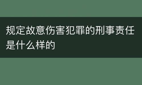 规定故意伤害犯罪的刑事责任是什么样的