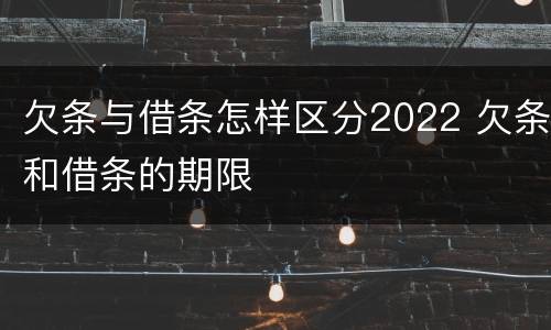 欠条与借条怎样区分2022 欠条和借条的期限