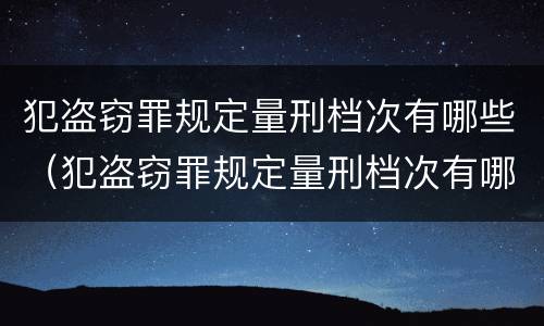 犯盗窃罪规定量刑档次有哪些（犯盗窃罪规定量刑档次有哪些标准）