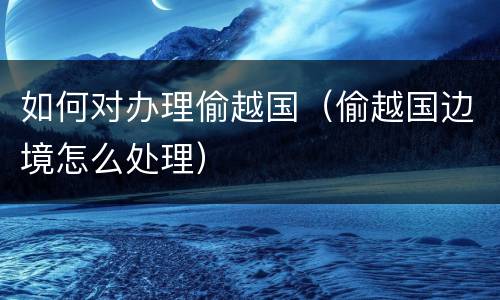 如何对办理偷越国（偷越国边境怎么处理）