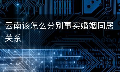云南该怎么分别事实婚姻同居关系