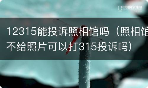 12315能投诉照相馆吗（照相馆不给照片可以打315投诉吗）