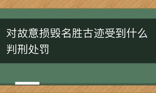 对故意损毁名胜古迹受到什么判刑处罚