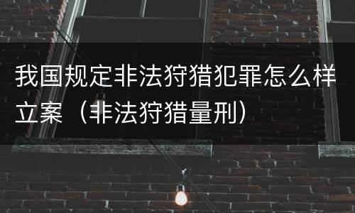 我国规定非法狩猎犯罪怎么样立案（非法狩猎量刑）