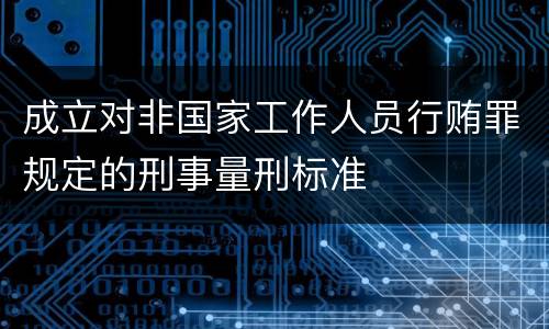 成立对非国家工作人员行贿罪规定的刑事量刑标准