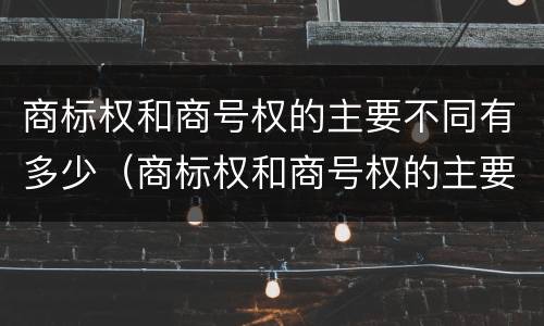商标权和商号权的主要不同有多少（商标权和商号权的主要不同有多少种）