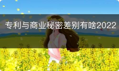 专利与商业秘密差别有啥2022