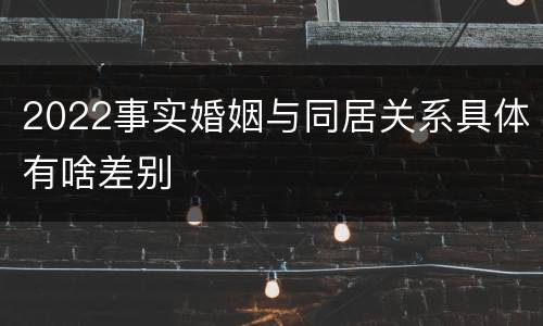 2022事实婚姻与同居关系具体有啥差别