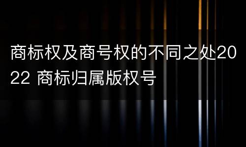 商标权及商号权的不同之处2022 商标归属版权号