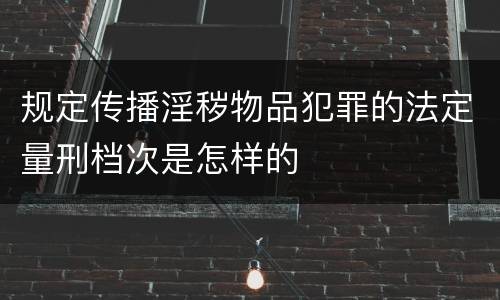规定传播淫秽物品犯罪的法定量刑档次是怎样的